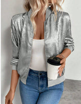 Thin Coat With Zip Slim Fit Slimming Casual Jacket Top