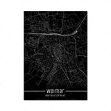 Map Black Line Poster Canvas Painting Home Decor Wall Art