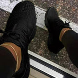 New Thick-soled Fly-woven Mesh Large Size Outdoor Breathable Sneakers