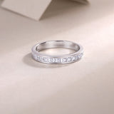 S925 Silver Moissanite Closed Ring