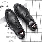 Round toe lace-up patent leather shoes