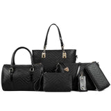 Trendy Embossed Six-Piece Fashionable Mother Bag Set