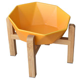 Ceramic high-footed cat food bowl