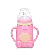 Silicone Glass Baby Bottle with Anti-Drop Design