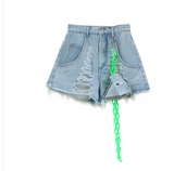 Water-Washed Denim Shorts