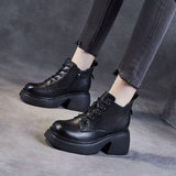 Womens Mid-calf Boots With Thick Chunky Heels