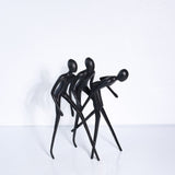 Creative Abstract Character Sculpture Creative Sprinting Character BlackCast Iron Sculpture Decoration Model Shop Sales Office