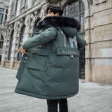 2019 Winter Stylish Long Hooded Cotton Jacket for Men
