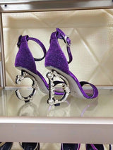 2020 New Metal Letter High Heel Sandals for Women