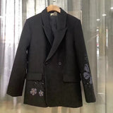 Women's New Heavy Industry Skull Butterfly Color Hot Diamond Jacket