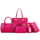 Trendy Embossed Six-Piece Fashionable Mother Bag Set