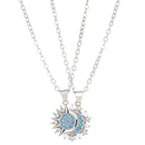 2pcs Necklace Sun And Moon Magnetic Pendant Clavicle Chain Necklace For Couple Lovers
