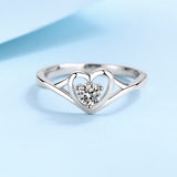 S925 Silver Ring Female Moissanite