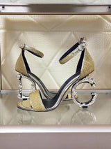 2020 New Metal Letter High Heel Sandals for Women