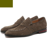 Pointed Toe Frosted Leather Shoes