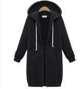 Hooded Long-sleeved Winter Sweater Women's Jacket In A Long Thick Shirt