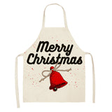 Christmas Deer Art Pattern Female Cleaning Home Cooking Kitchen Apron Chef Ear Cotton Linen