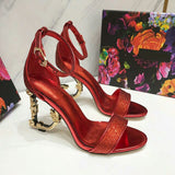 2020 New Metal Letter High Heel Sandals for Women