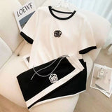 Fashionable And Youthful Wide-leg Pants Two-piece Set
