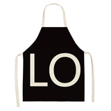 Letter Linen Apron Kitchen Stain-resistant Sleeveless Coverall