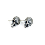 S925 Creative Distressed Half Skull Earrings