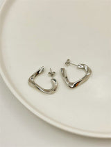 Triangle Earrings S925 Twisted Geometric Lines