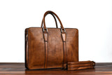 New Men's Handbag Vegetable Tanned Leather Retro Horizontal