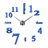 Creative acrylic mirror wall clock DIY stereo hanging