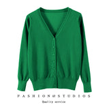 Women's Slim-fit SpringAutumn Plus-size Knitted Cardigan