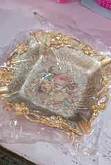 European-style Fruit Plate Three-piece Coffee Table Decoration Ashtray Tissue Box Set