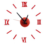 Study Living Room Creative Roman Clock Mirror Silent Wall Clock
