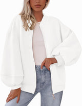 Zip Sweatshirt Jacket Casual Long Sleeve Pilot Coat