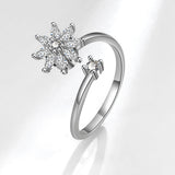 S925 Silver Snowflake Spinning Ring