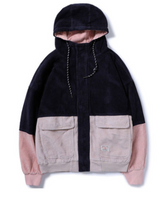 Spring Loose Cotton Corduroy Hooded Jacket for Women