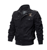 Men's Fall Jacket - Washed Cotton Military Style Plus Size