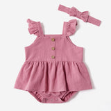 Pure Color Sling Dress Mother And Daughter Parent-child Wear