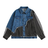 Coat Irregular Color Contrast Patchwork Burr Design Sense
