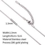Stainless Steel Vacuum Vapor Plating 18K Gold Color Protection Lip Chain Accessories