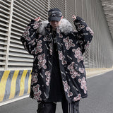 Plus Size Hip Hop Cotton Jacket with Bear Print