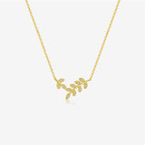 S925 Sterling Silver Leaf Shaped Necklace