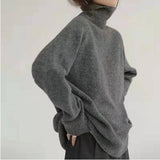 High-neck Women's Loose Versatile Knit Pullover Sweater