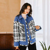 Loose Checkered Top and Fringe Jacket for Women