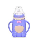 Silicone Glass Baby Bottle with Anti-Drop Design