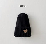 Baby Toddler Ribbed Knit Smile Face Beanie "LOVE SMILE"