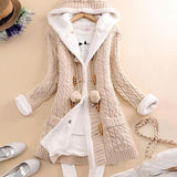 Women's Clothing With Warm Plush Cardigan Horn Button