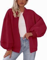 Zip Sweatshirt Jacket Casual Long Sleeve Pilot Coat