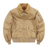 Men's American-style Fleece-lined Warm Pure Cotton Washed Jacket