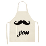 Letter Linen Apron Kitchen Stain-resistant Sleeveless Coverall