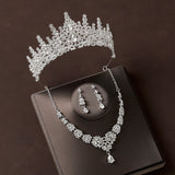Retro Atmospheric Rhinestone Birthday Crown Hair Accessories Three-piece Suit