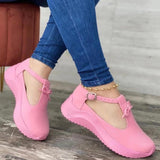 New Platform Buckle Fringe Solid Color Suede Casual Sneakers